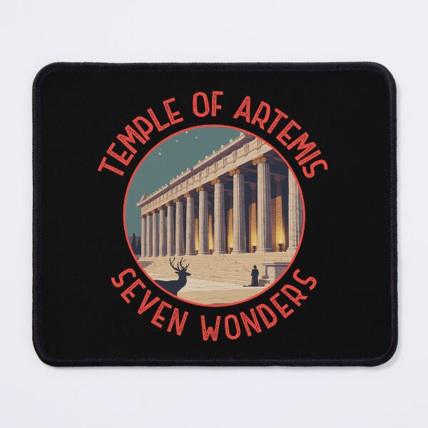 Item preview, Temple of Artemis Illustration Seven Wonders Distressed Circle designed and sold by KrisSidDesigns.