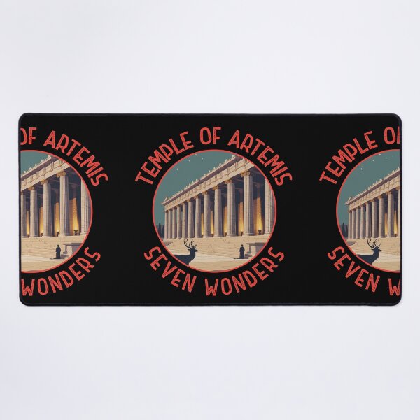 Item preview, Temple of Artemis Illustration Seven Wonders Distressed Circle designed and sold by KrisSidDesigns.