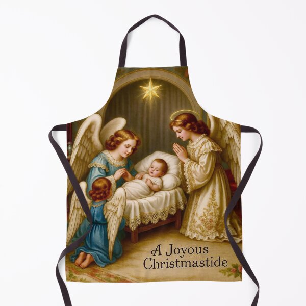 Item preview, Vintage Nativity Scene with Baby Jesus and Angels designed and sold by Vicky Brago-Mitchell®.