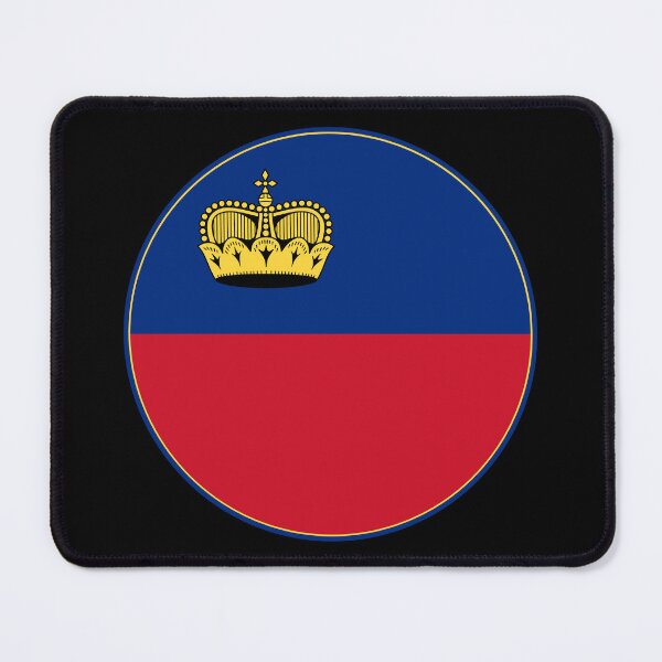 Item preview, Liechtenstein Flag Circle Blue Red Golden Crown designed and sold by NTGUILTY.