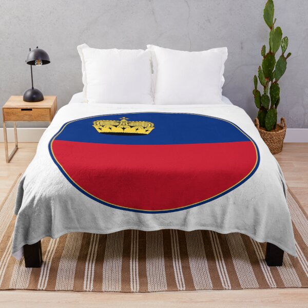 Item preview, Liechtenstein Flag Circle Blue Red Golden Crown designed and sold by NTGUILTY.