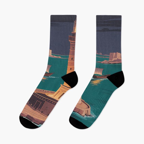 Item preview, Lighthouse of Alexandria Egypt Seven Wonders of the World Vintage designed and sold by KrisSidDesigns.
