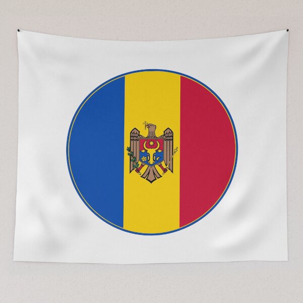 Item preview, Moldova Flag Circle Coat of Arms Eagle Aurochs designed and sold by NTGUILTY.