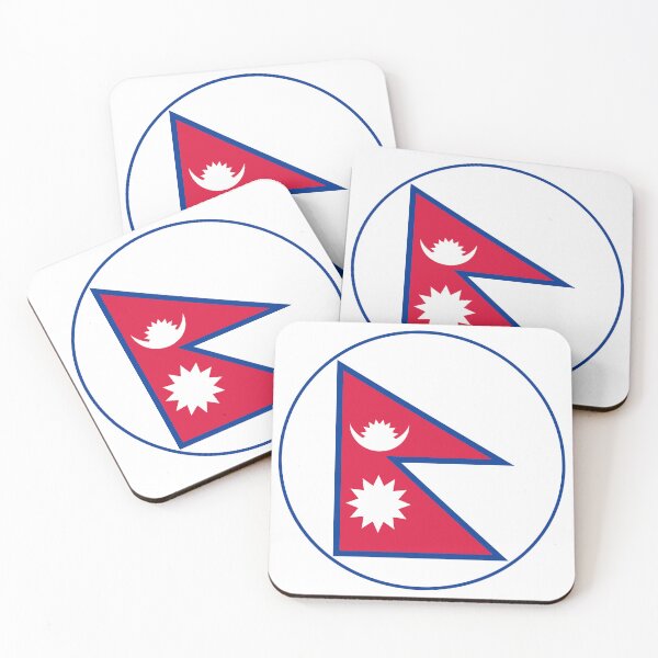Item preview, Nepal Flag Circle Unique Double Pennant Sun Moon designed and sold by NTGUILTY.