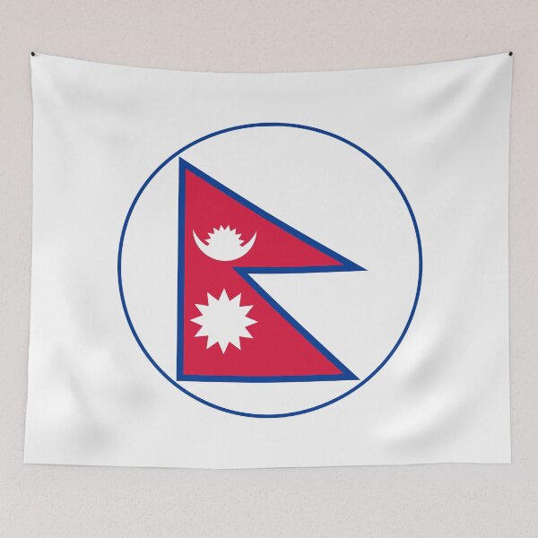 Item preview, Nepal Flag Circle Unique Double Pennant Sun Moon designed and sold by NTGUILTY.