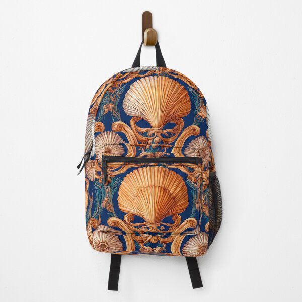 Item preview, Vintage Seashell Pattern in Teal and Orange  designed and sold by LanaGustavsson.
