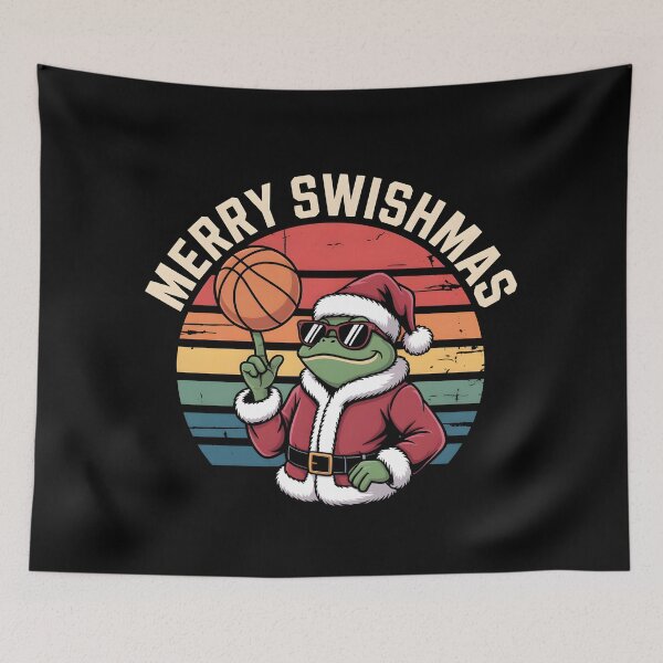 Item preview, frog Merry Swishmas Basketball Christmas designed and sold by DREAM3SHOP.