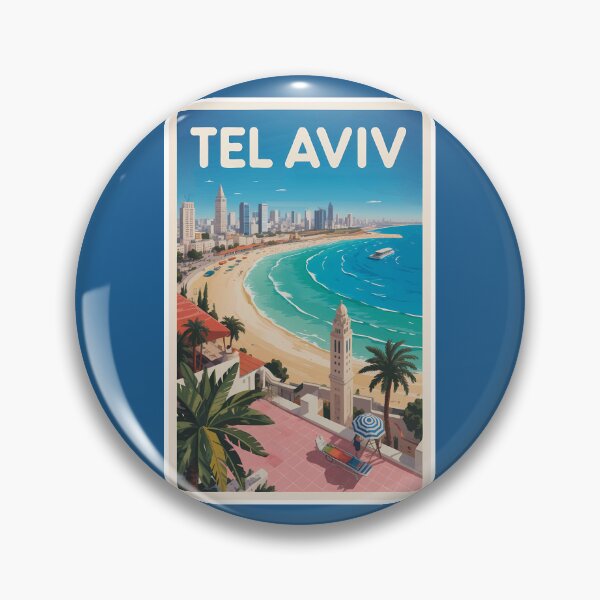 Item preview, Tel Aviv Israel Illustration Travel Art Vintage designed and sold by KrisSidDesigns.