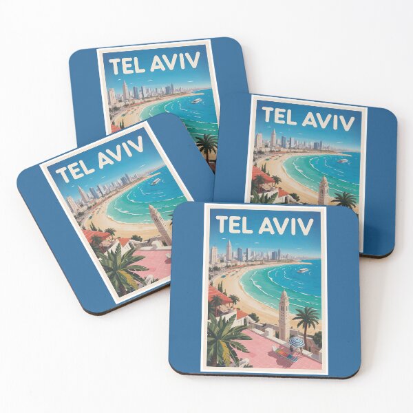 Item preview, Tel Aviv Israel Illustration Travel Art Vintage designed and sold by KrisSidDesigns.