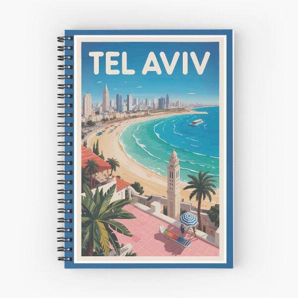 Item preview, Tel Aviv Israel Illustration Travel Art Vintage designed and sold by KrisSidDesigns.