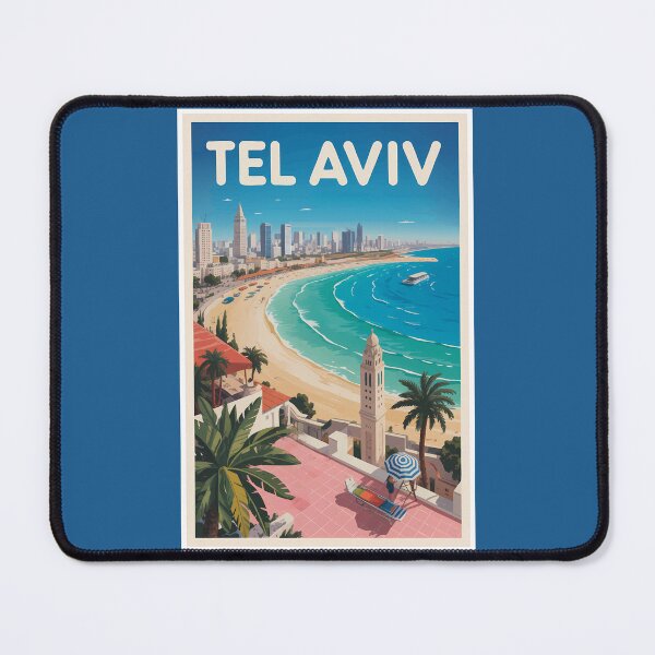 Item preview, Tel Aviv Israel Illustration Travel Art Vintage designed and sold by KrisSidDesigns.