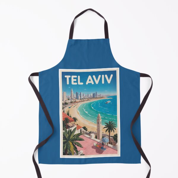 Item preview, Tel Aviv Israel Illustration Travel Art Vintage designed and sold by KrisSidDesigns.