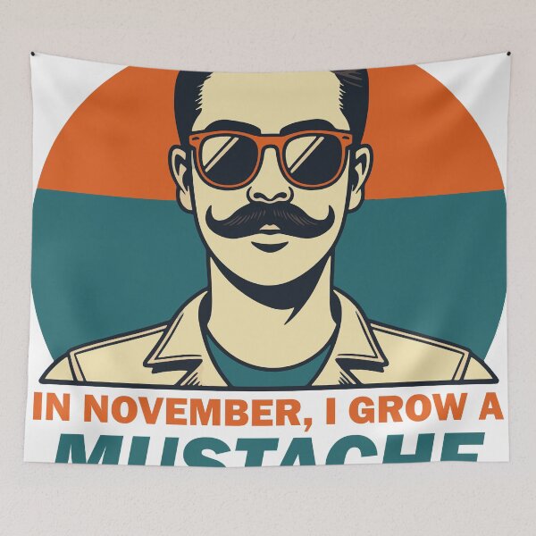 Item preview, In November I Grow a Mustache – Support Men’s Health Awareness designed and sold by AlmaMoArt.