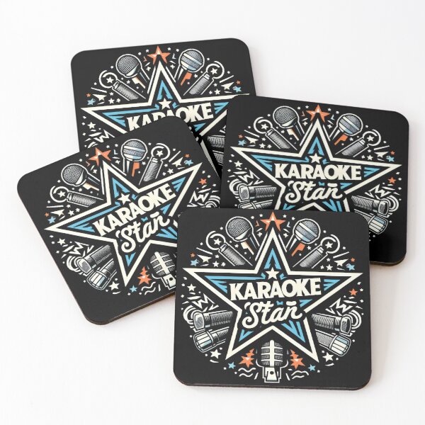 Item preview, Vintage Karaoke Star Design with Retro Microphones and Star Motif. designed and sold by The-T-In-Retro.