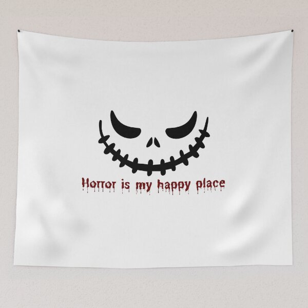 Item preview, Horror Is My Happy Place Scary Pumpkin Design designed and sold by Inkworksbyshery.