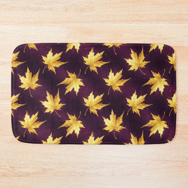 Item preview, Maple Leaves In Melted Gold - Purple Aubergine Pattern designed and sold by scicilysimonee.