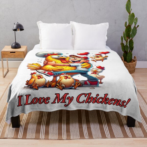 Item preview, Cheerful Cartoon Chicken Hug with Fun Farm Vibes. designed and sold by The-T-In-Retro.