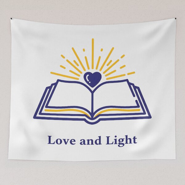 Item preview, Love and Light Open Bible with Heart and Rays Illustration. designed and sold by loveandlightrb.