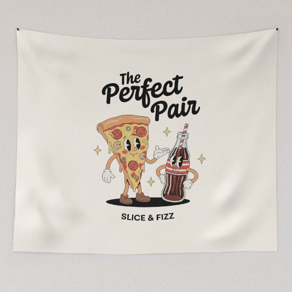 Item preview, The Perfect Pair – Pizza and Soda Cartoon designed and sold by HoopeStylee.