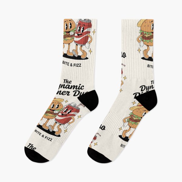 Item preview, Dynamic Dinner Duo – Burger and Soda Cartoon designed and sold by HoopeStylee.