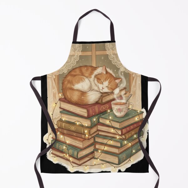 Item preview, Cozy Reading Cat Poster Cottagecore Book Lover Feline designed and sold by Neko-Doodle-co.