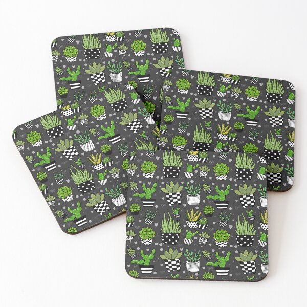 Item preview, Cute Succulents in Black and White Pots Pattern  designed and sold by annebmeadows.