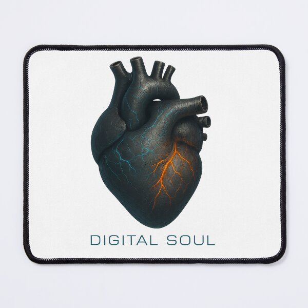 Item preview, DIGITAL SOUL – The Mechanical Heart of the Future | Futuristic Neon Art designed and sold by 9toNein.