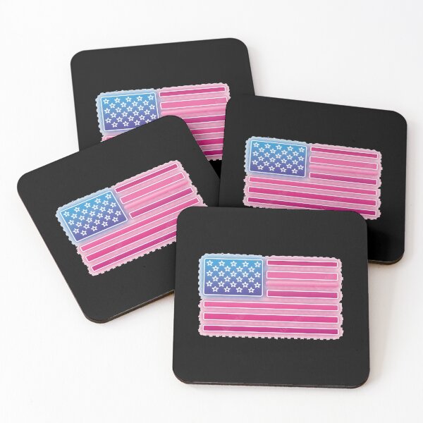 Item preview, Neon Gradient USA Flag – Modern Pink Blue American Flag designed and sold by Paper Drip.
