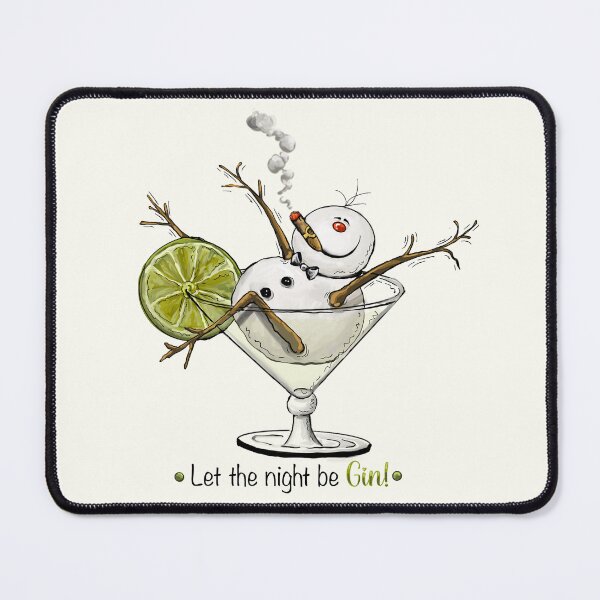 Item preview, Let The Night Be Gin Christmas Snowman Design – Funny Holiday Home Decor & Apparel designed and sold by Compass and a Camera.