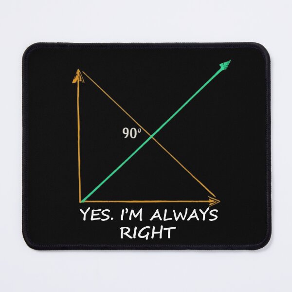 Item preview, Yes I’m Always Right Funny Math Shirt – Geometry 90 Degree Angle Design designed and sold by MindfulVibesArt.