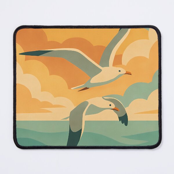 Item preview, French Romantic Seagulls Love Quote Vintage Coastal Poster Art" designed and sold by White-Camel.