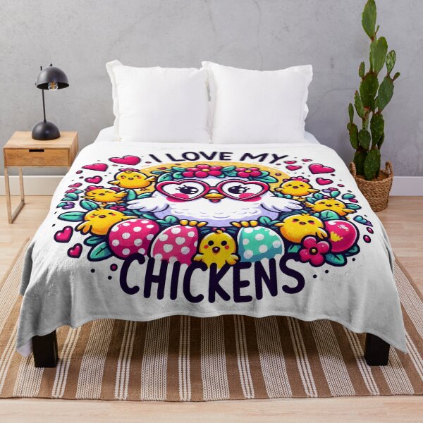 Item preview, Adorable I Love My Chickens Cartoon Design. designed and sold by The-T-In-Retro.