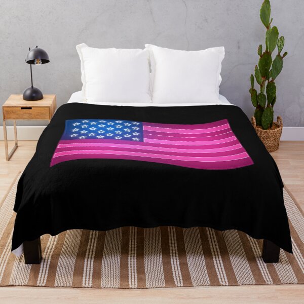 Item preview, Neon Gradient USA Flag – Modern Pink Blue American Flag designed and sold by Paper Drip.