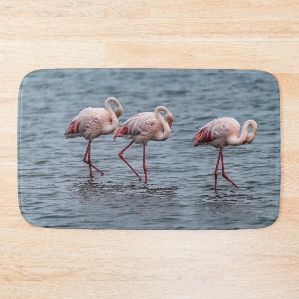 Item preview, Grace in Triptych — Three Flamingos in Gentle Sync, Etosha Wetlands designed and sold by DavideAntoniani.