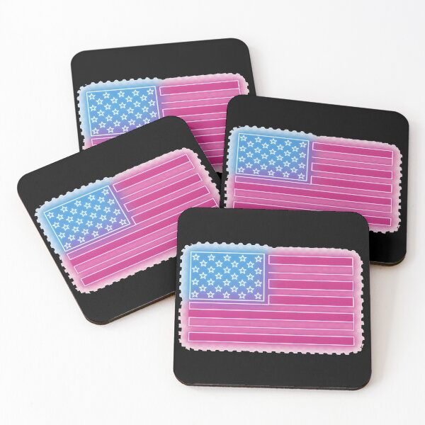 Item preview, Neon Gradient USA Flag – Modern Pink Blue American Flag designed and sold by Paper Drip.