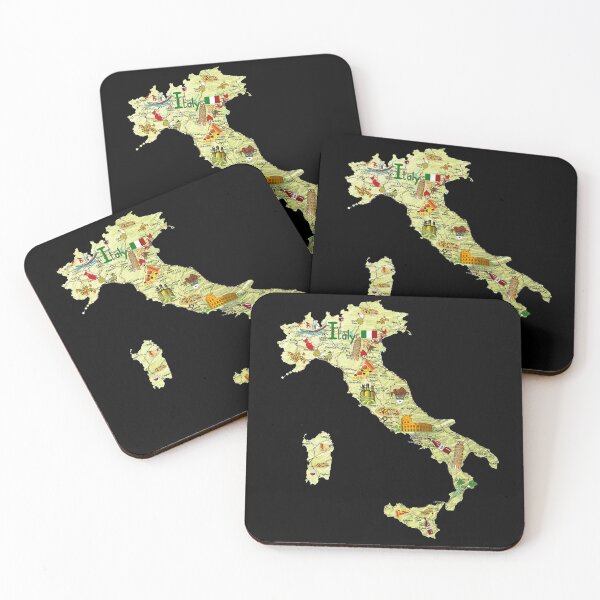 Item preview, Illustrated map of Italy - Vintage Italy map icons, culture and landmarks designed and sold by Youngkev-arts.