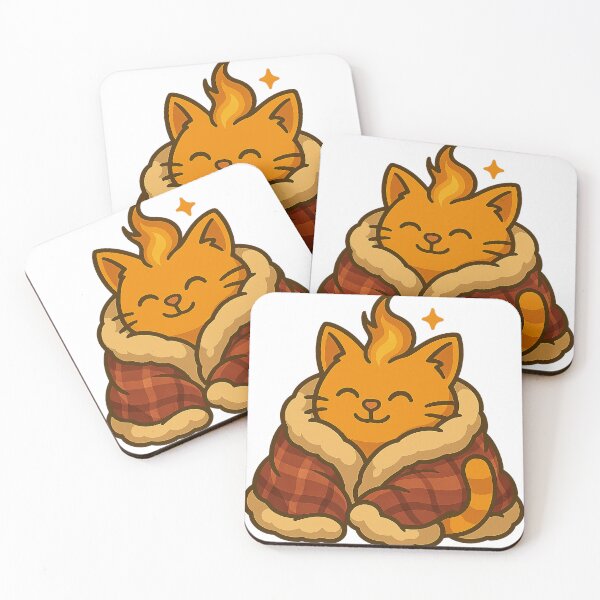 Item preview, Cozy orange cat under warm blanket – cute winter cartoon illustration designed and sold by MeowLaugh.