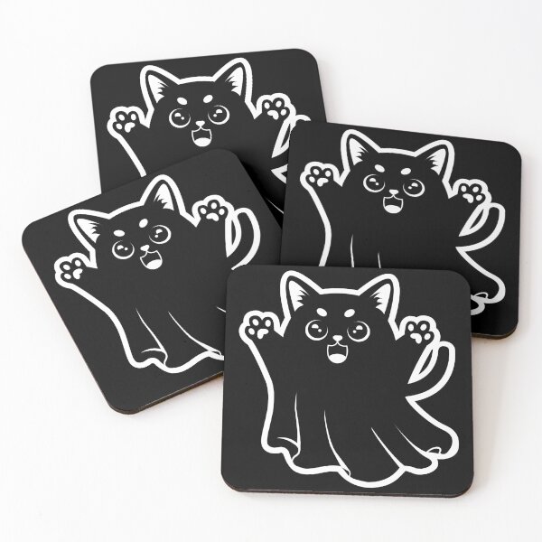 Item preview, Cute Scary Ghost Cat. Black Silhouette. Halloween. designed and sold by MelanyArtz.