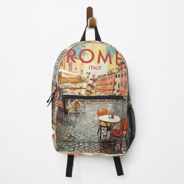 Item preview, Rome Café Piazza | Vibrant Italian Travel Poster designed and sold by CARRAANN.