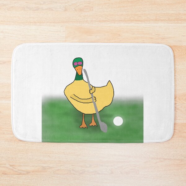 Item preview, Playful Yellow Duck Playing Golf – Cute Animal Sports Scene designed and sold by Beautiful art store.