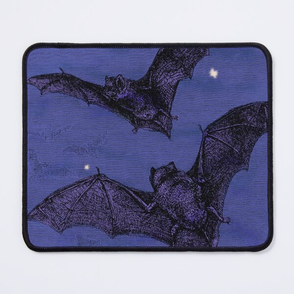 Item preview, Gothic Blue Bats Flying Print | Vintage Moody Halloween Art designed and sold by Folio and Field: Archival Art for Modern Living.