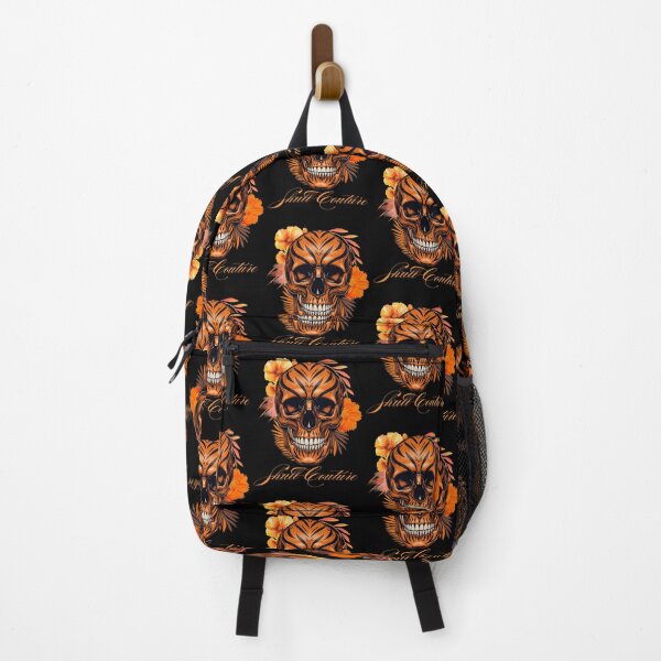 Item preview, Skull Couture Tiger Orange - Tribal Floral Skull - Gothic Fall Fashion  designed and sold by AnnieStyleDesign.