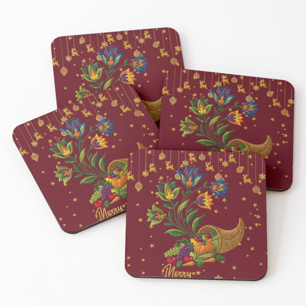 Item preview, Horn of Plenty with Fruits, Vegetables, and Flowers Merry Christmas designed and sold by Ciervo Primavera.