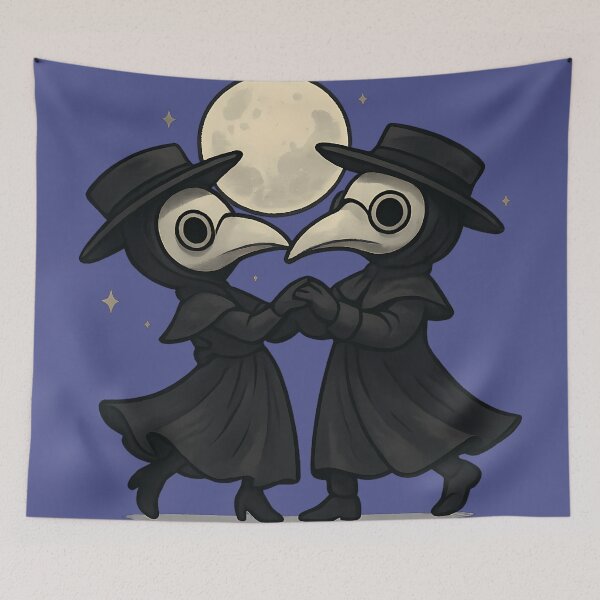 Item preview, Moonlit Plague Doctor Waltz – Spooky Cute Gothic Dance designed and sold by designsbyhw.
