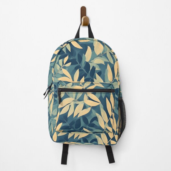 Item preview, Laurel Leaf Print Summer Garden Blue and Yellow Leaves designed and sold by LeafPrints.
