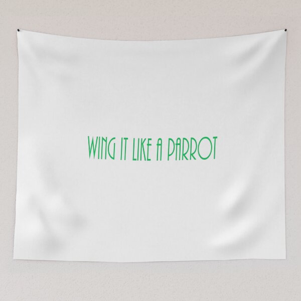 Item preview, Wing It Like A Parrot – Neon Green Text Bold Quote Design designed and sold by Beautiful art store.