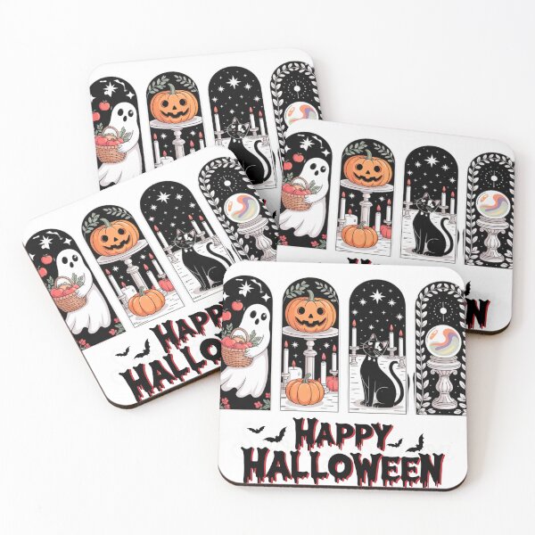 Item preview, Spooky Season Magic – Cute Ghost, Pumpkin, Black Cat & Crystal Ball Halloween Design designed and sold by StudioWhitworth.
