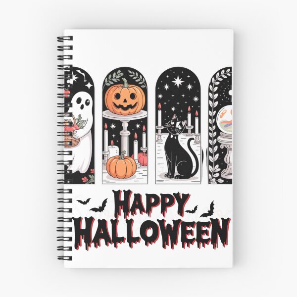 Item preview, Spooky Season Magic – Cute Ghost, Pumpkin, Black Cat & Crystal Ball Halloween Design designed and sold by StudioWhitworth.