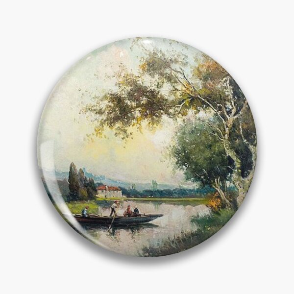 Item preview, River Landscape with Boat designed and sold by tomorrowsart.