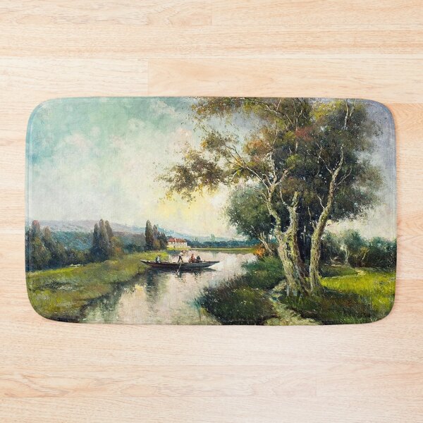 Item preview, River Landscape with Boat designed and sold by tomorrowsart.